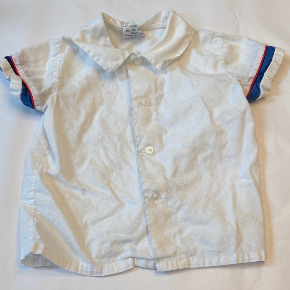 Popsicle vintage Classic White toddler Shirt with Blue and Red Accents, 12M